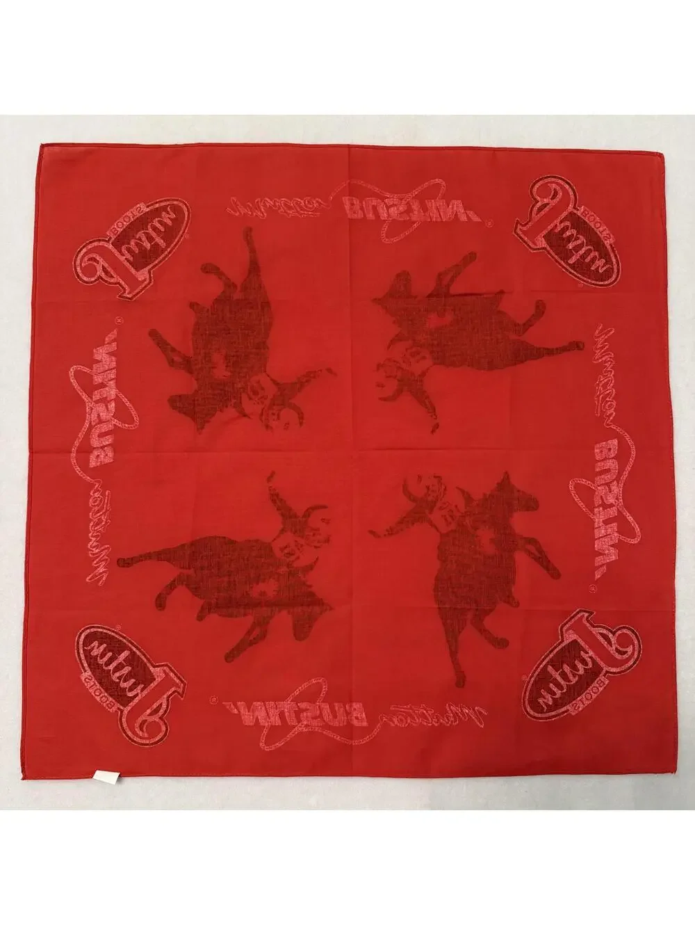 Justin Boots Mutton Bustin' Bandana Red Black White Cowboy Rodeo Western Hankie